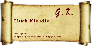 Glück Klaudia névjegykártya