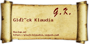 Glück Klaudia névjegykártya